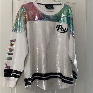 Full sequin, open back, PINK SWEATSHIRT